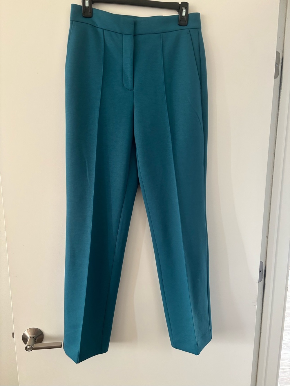 Ann Taylor Teal Straight-Leg Tailored Trousers